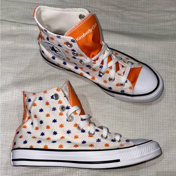 Converse All Stars Shoes - Converse All Star Chuck Taylor New Women’s Sz 8 Orange Blue High-Top Sneakers